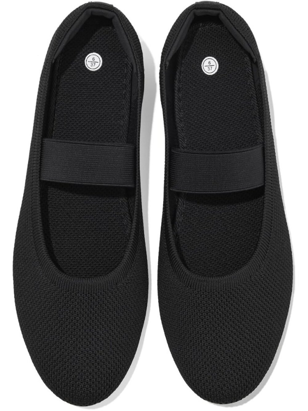 Women's Knit Ballet Mary Jane Flats Shoes with Elastic Strap